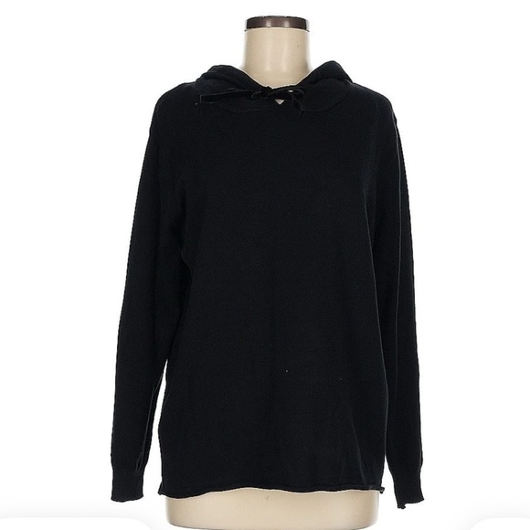 POL Black Cowl Neck Sweater with Hood Size Medium, Length 27.5 - Picture 1 of 5
